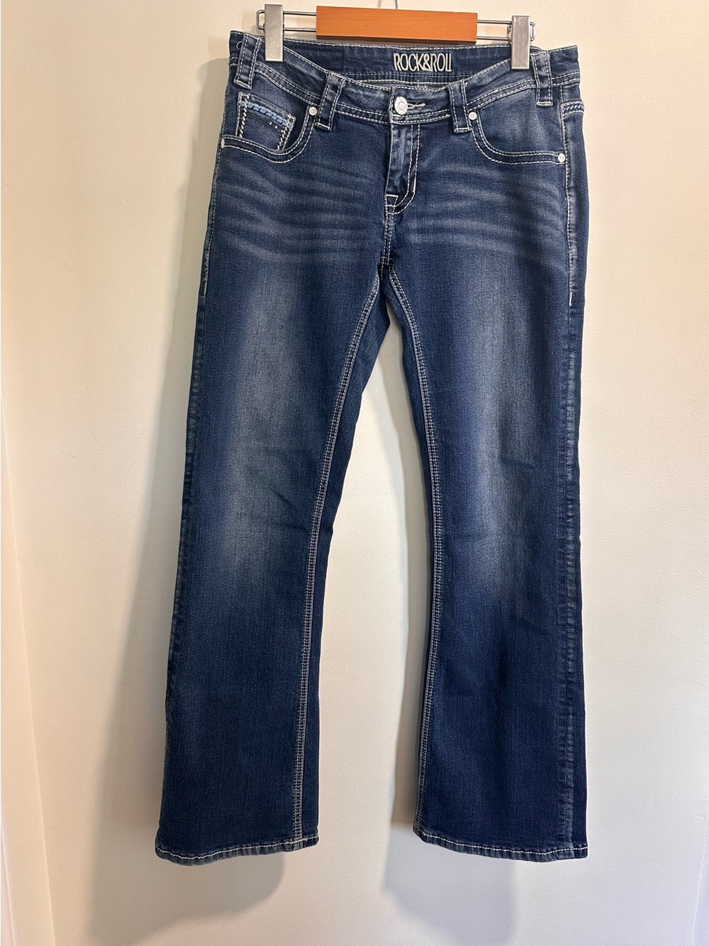 Dark Blue Bootcut Jeans - Women's Rock&Roll